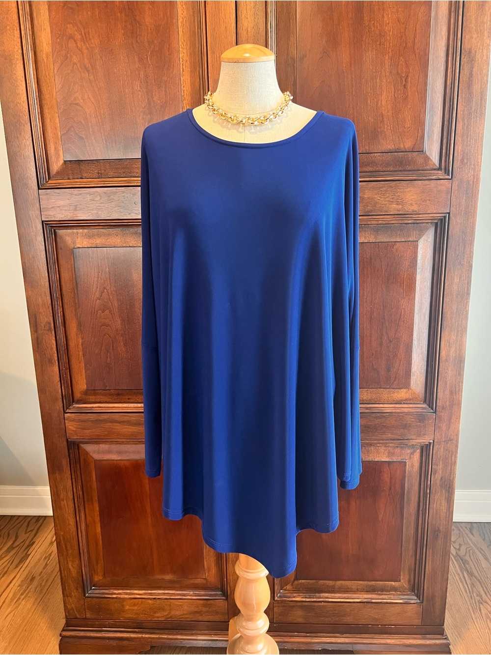 LAST TANGO Dolman Sleeve Scarf Hem Top - Large